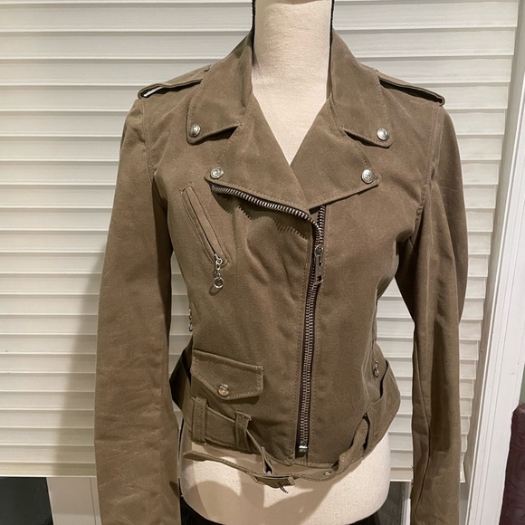 Schott NYC Perfecto Brand Waxed Canvas Moto Jacket- Size L - Picture 4 of 6